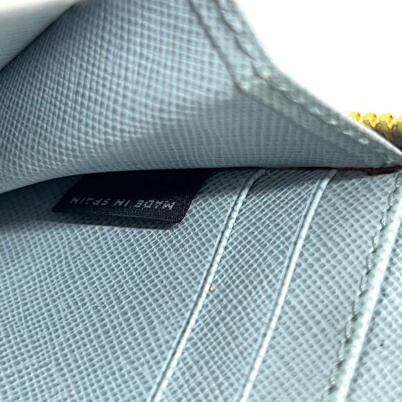 PRADA 1M0506 logo Zip Around Long Wallet saffiano leather blue/GoldHardware - Picture 14 of 15